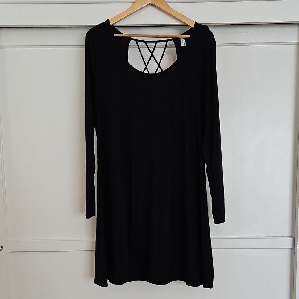 Black Long Sleeve Dress with Back Detail